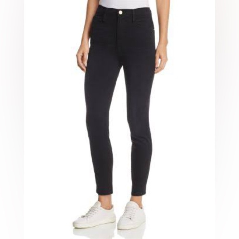 FRAME Ali High‎ Rise Cigarette Jeans Noir Black Size 25 Slim Straight - Picture 2 of 7